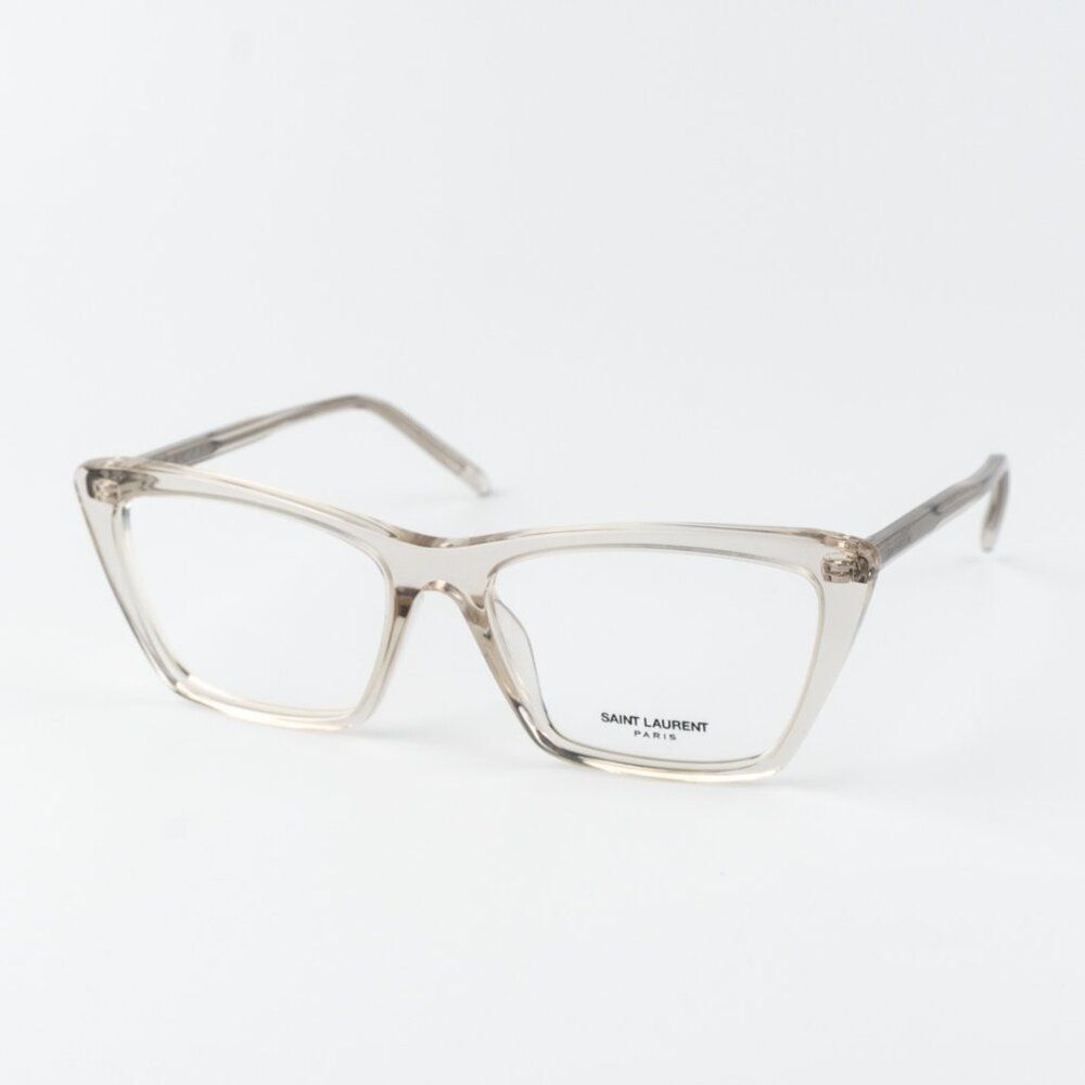 Saint Laurent Women Eyeglasses Beige Cat Eye SL737 MICA THIN OPT 004 BRAND NEW - Picture 3 of 12